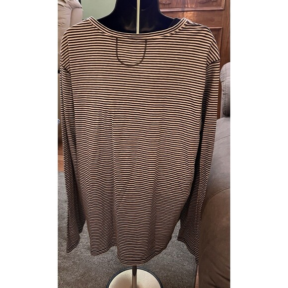 Tommy Hilfiger Women’s Striped Brown & Gold Stripe Long Sleeve Top 3XL - Picture 2 of 9